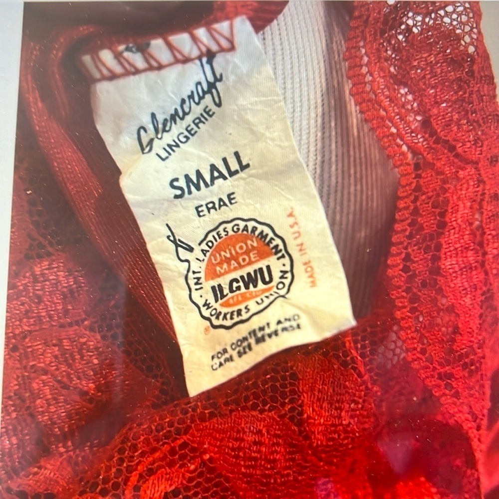 Glencraft Red Nylon Lace Nightgown Small - Picture 7 of 8